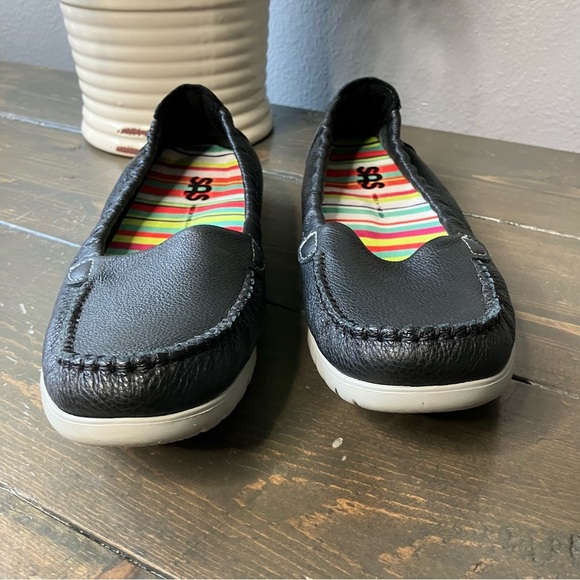 SAS Shoes 7.5 N Sunny Loafers Black Leather Slip-on Comfort Casual Women’s - Picture 4 of 10